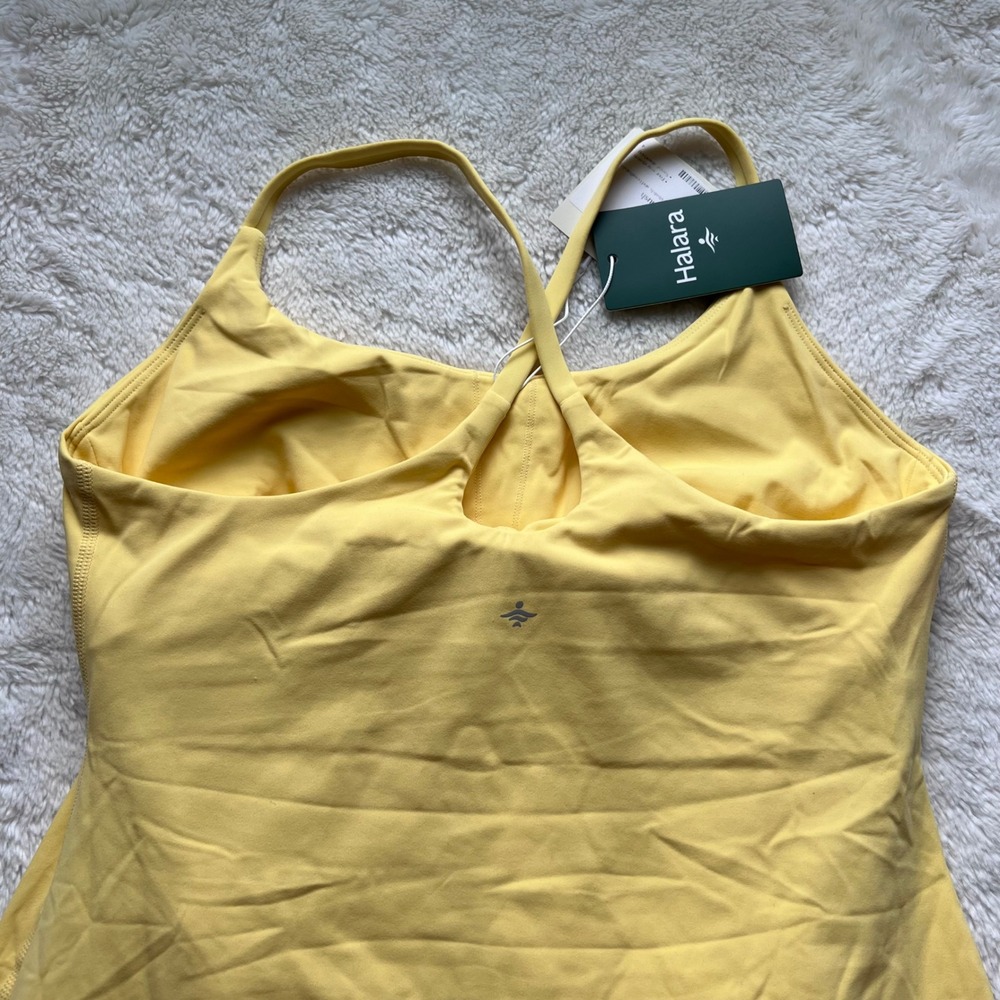 Halara Everyday Activity Dress Yellow Crossback Athletic Tennis Dress Small Long - Picture 13 of 14